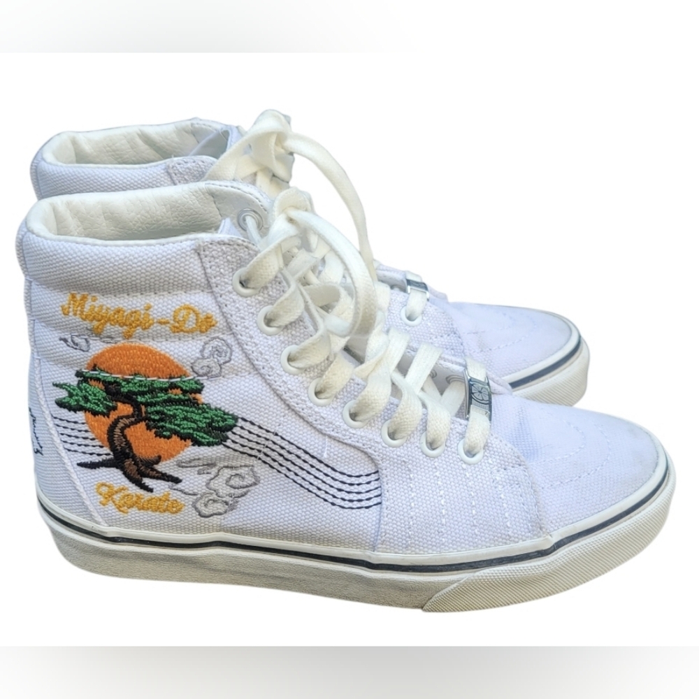 COBRA KAI x VANS Sk8- High Miyagi Do Womens 6 Mens 4.5 Sneakers White Shoes